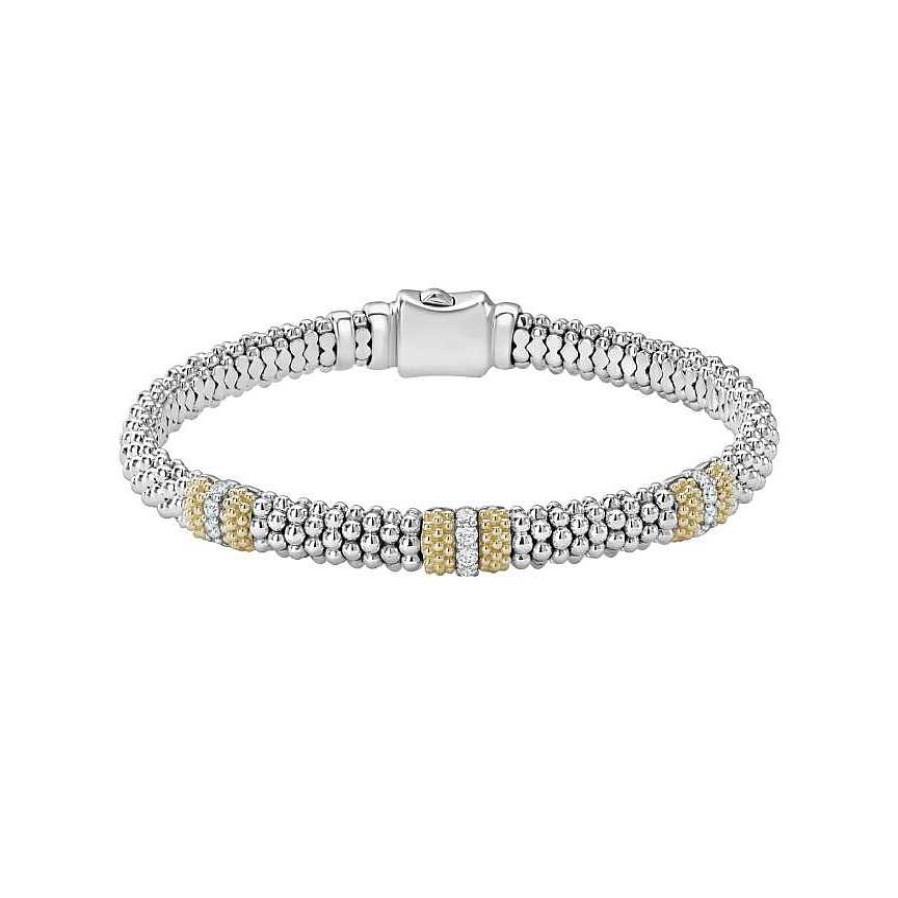 Bracelets & Bangles Lagos | Lagos Caviar Lux 6Mm Diamond Caviar Bracelet, Size Medium