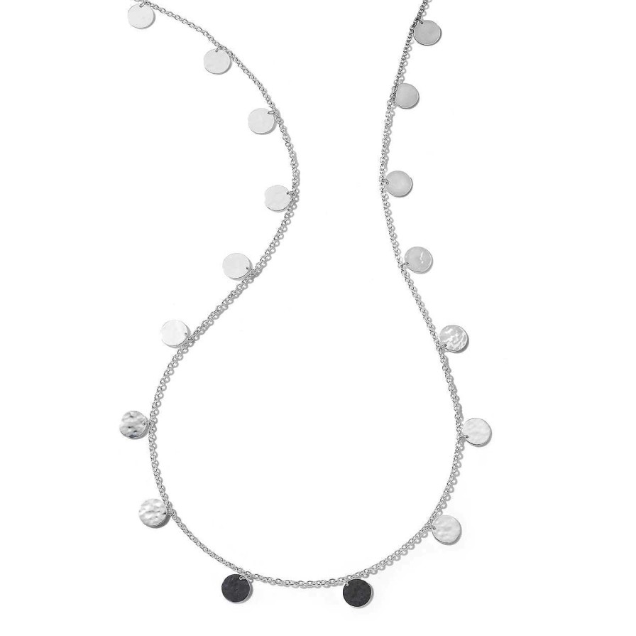 Necklaces & Pendants Ippolita | Ippolita Crinkle Long Paillette Necklace In Sterling Silver