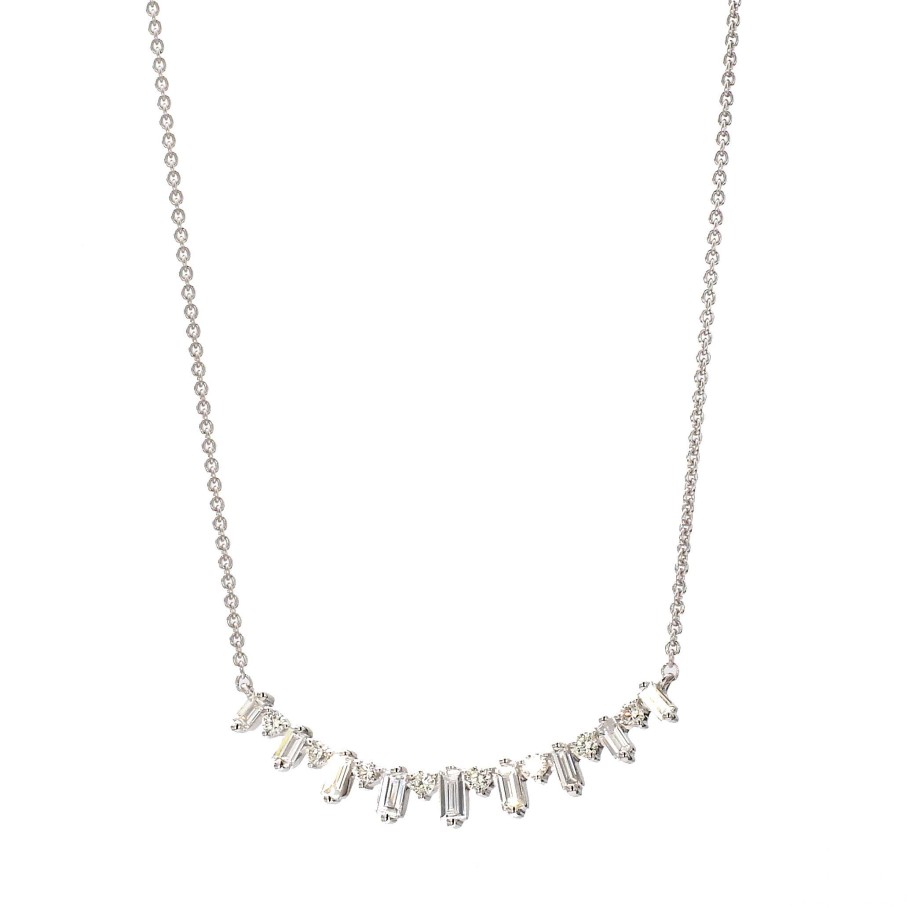 Necklaces & Pendants Bailey's Fine Jewelry | Alternating Cut Diamond Station Necklace