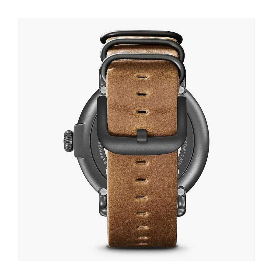 Watches Shinola | Shinola 47Mm Runwell With Gray Dial And Whiskey Leather Strap Watch