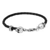 Men'S King Baby | King Baby Thin Braided Leather Hamlet Skull Bracelet