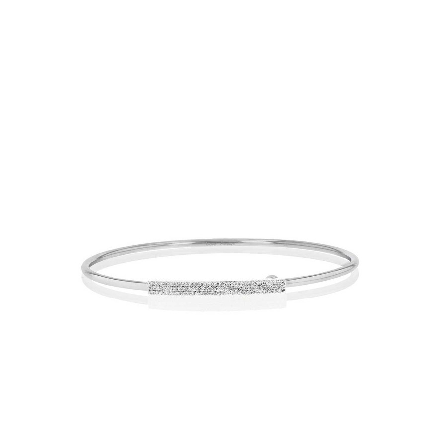 Bracelets & Bangles Phillips House | Phillips House Affair 14Kt White Gold Pave Diamond Wire Strap Bracelet