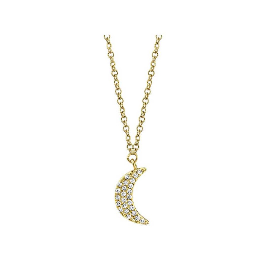 Necklaces & Pendants Bailey's Fine Jewelry | Diamond Crescent Moon Pendant Necklace