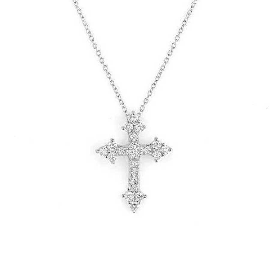 Necklaces & Pendants Jude Frances | Jude Frances Provence Champagne Small Cross Pendant Necklace