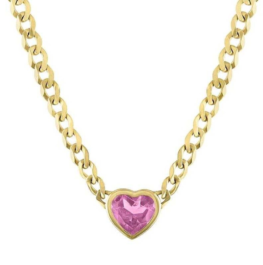 Necklaces & Pendants Bailey's Fine Jewelry | My Story The Cooper Heart Necklace In Pink Tourmaline