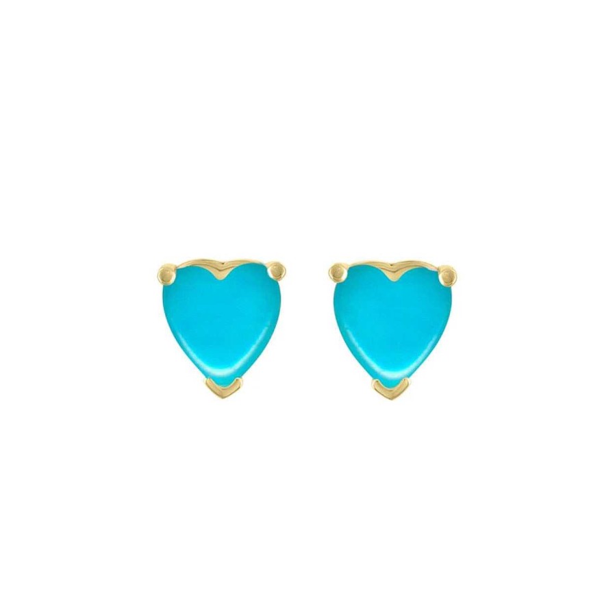 Earrings Bailey's Fine Jewelry | My Story The Zoey Heart Stud Earrings In Turquoise