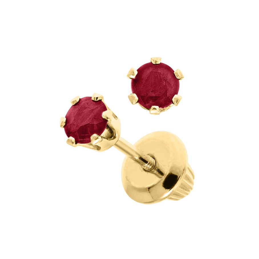 Earrings Bailey's Fine Jewelry | Bailey'S Children'S Collection July Birthstone Ruby Stud Earrings