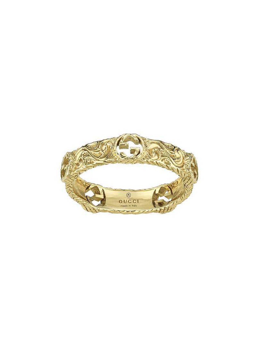 Fashion Rings Gucci | Gucci Interlocking G 18K Gold Band Ring