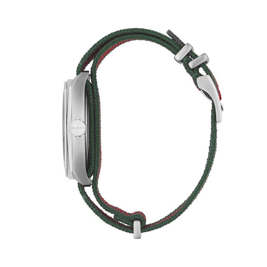 Watches Gucci | Gucci Gg2570 41Mm Green And Red Web Nylon Watch