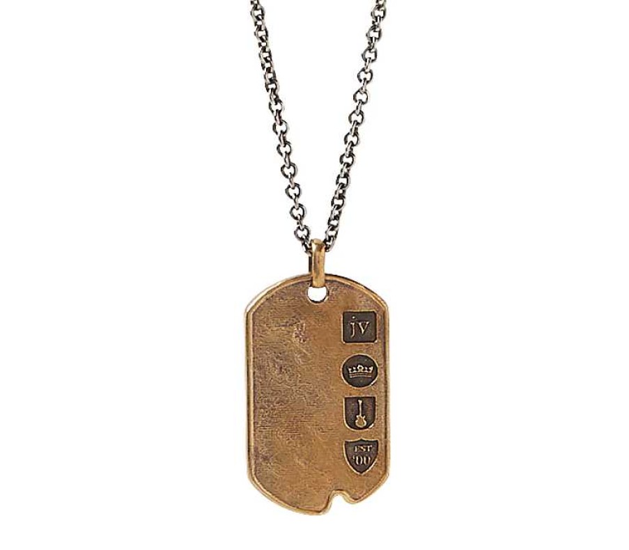 Necklaces & Pendants John Varvatos | John Varvatos Distressed Mixed Metal Dogtag Pendant Necklace