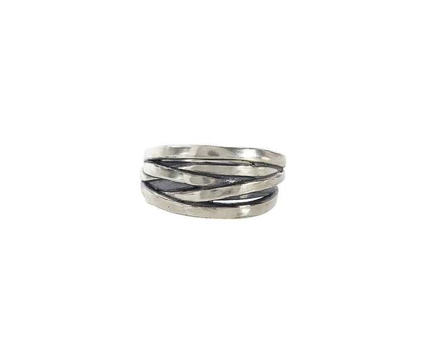 Fashion Rings John Varvatos | John Varvatos Wrap Medium Silver Band Ring