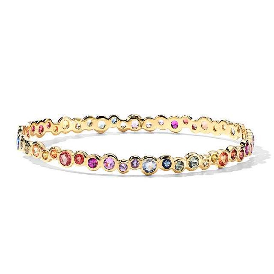 Bracelets & Bangles Ippolita | Ippolita Stardust Rainbow Sapphire Starlet Superstar Bangle In 18K Gold