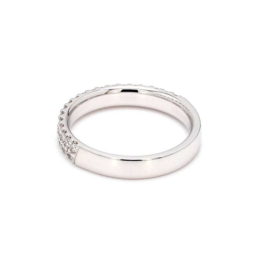 Fashion Rings Bailey's Fine Jewelry | Double Row Diamond Band In 14K White Gold