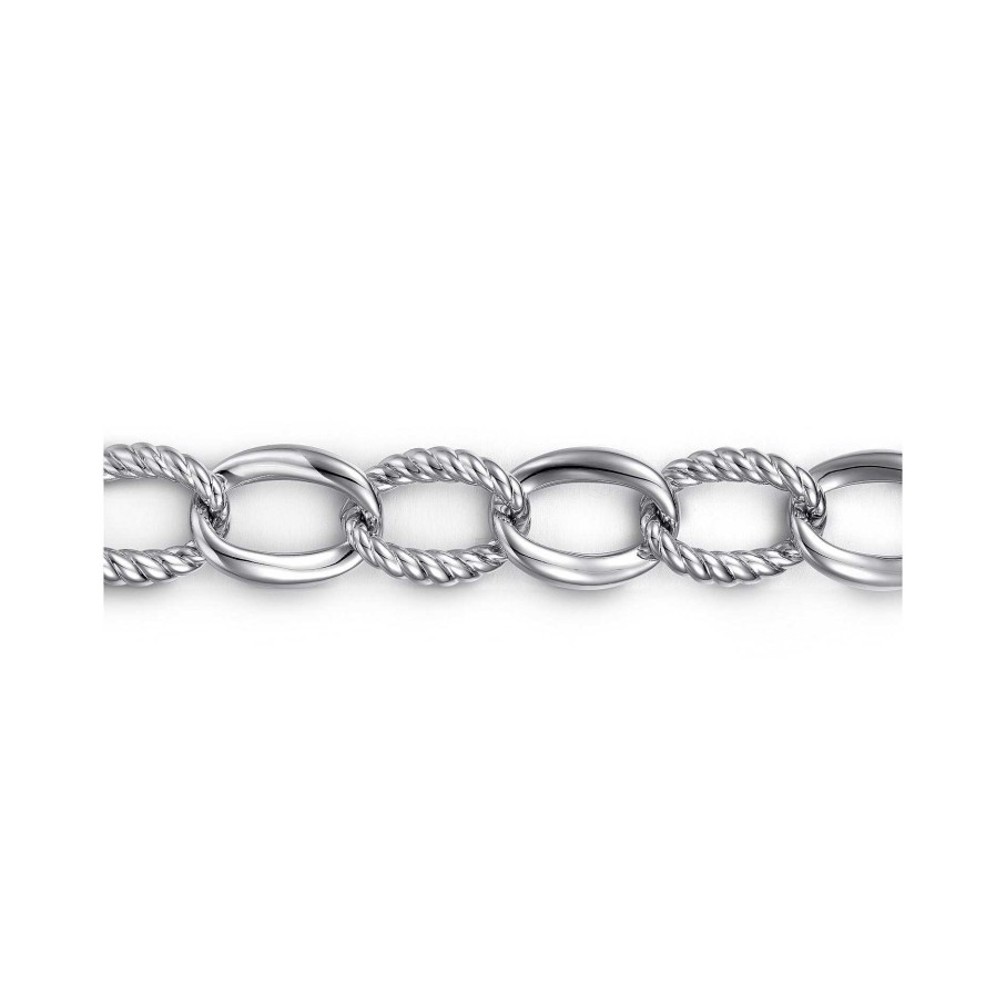 Bracelets & Bangles Gabriel & Co | Gabriel 925 Sterling Silver Rope Link Chain Bracelet