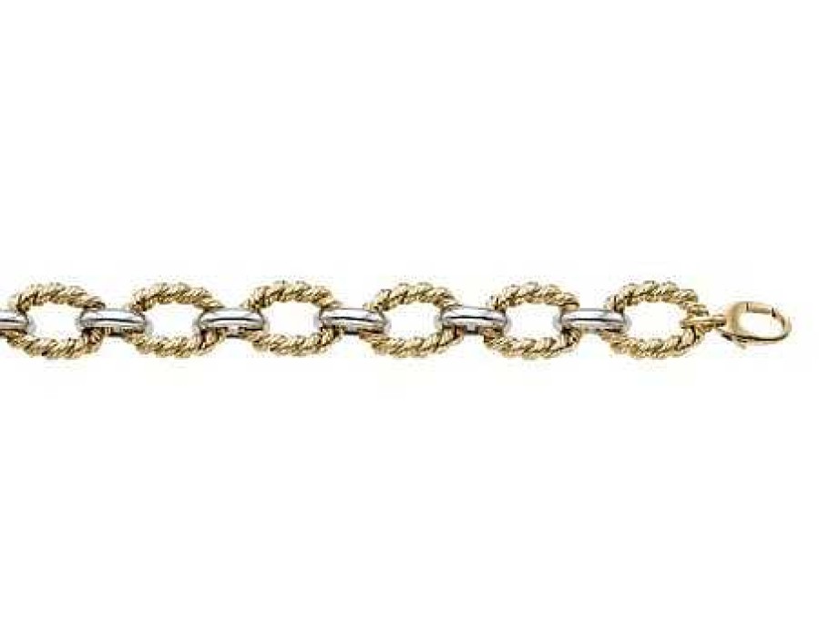 Bracelets & Bangles Bailey's | 14Kt Yellow And White Gold Alternating Link Bracelet